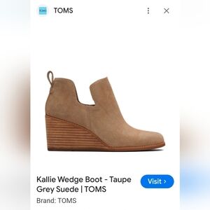 Toms Kallie Wedge Boot. 11. EUC